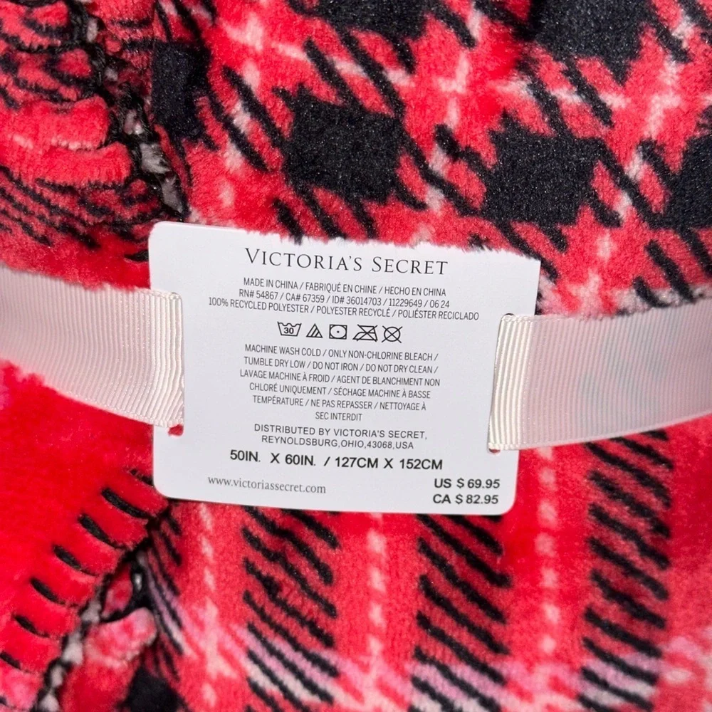 Victoria's Secret Red and Black Plaid Throw